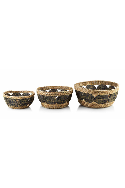 MONDEX Set BALI de 3 coșuri 30x30x15/27x27x13/21x21x9 cm
