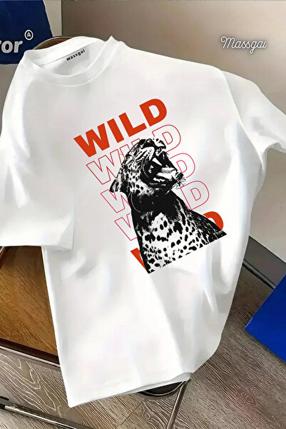 Massgai Μπλουζάκι Unisex Leopard Wild Keep με στάμπα Oversize από 100% βαμβάκι