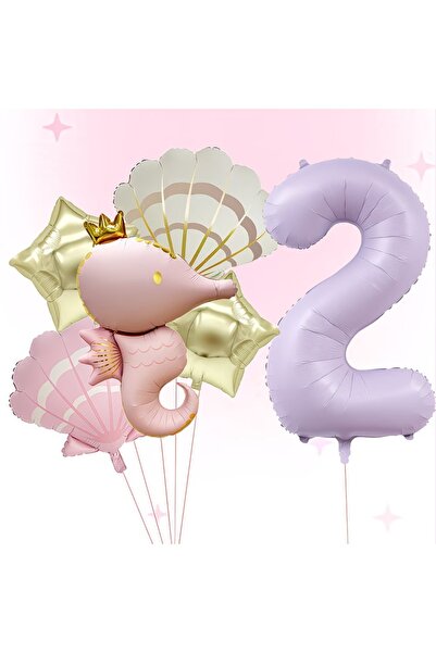 DÜVENCİ TİCARET Σετ μπαλονιών γενεθλίων με ροζ νούμερα θαλάσσιας μέλισσας και...