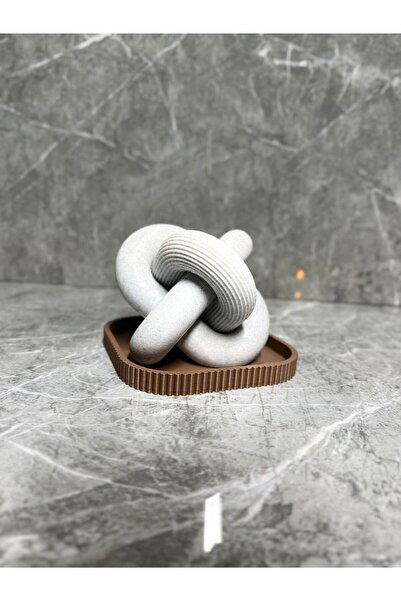 ESBODESİGN Modern Dekoratif Düğüm Obje – Minimal Knot Tasarım Tepsi Seti, Şık...