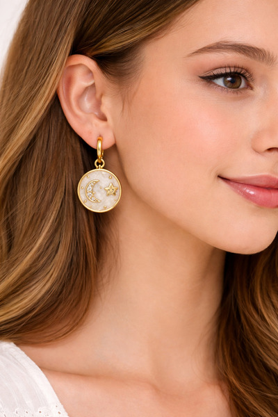 MakeWell Heart Butterfly Flower Sun Moon Star Design Dangle Earrings for Teen...