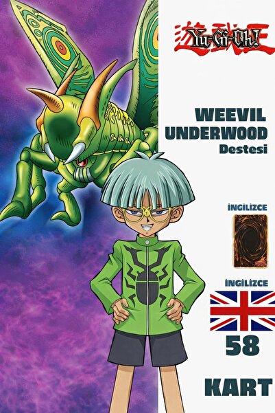 Cakmak Oyun Dukkani İngilizce Weevil Underwood Destesi 58 Yugioh Kartı Yu-Gi-Oh!