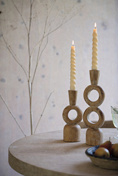 Lethe Design 2 Adet Krem Spiral Form İtalyan Şamdan Mumu, Pinterest Mum, Yoğu...