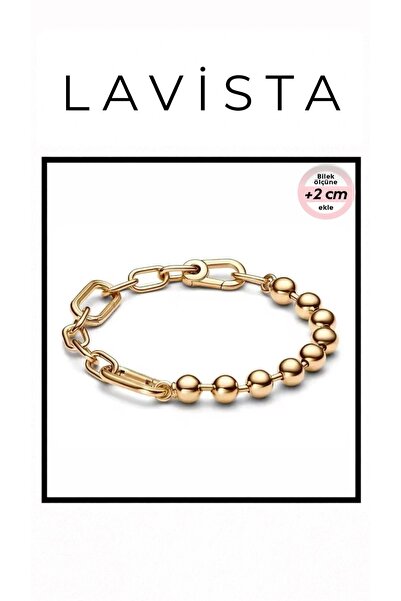 Lavista Silver Yarı Boncuk Yarı Zincir Gümüş Bileklik