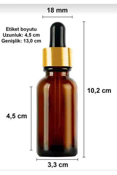 HSN LAGOM 30 ml Amber Cam Damlalık Kahverengi Serum Şişesi 30 Cc Metal Kapakl...