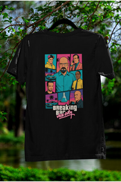 MG Breaking Bad Vice City Printed Circular Neck Cotton Oversize Fit Unisex Sh...