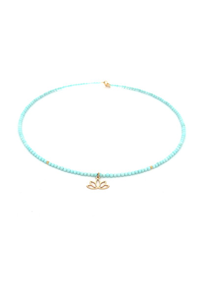 Ermara Jewelry Κολιέ με μενταγιόν λουλουδιού λωτού από ασήμι 925 επιχρυσωμένο...