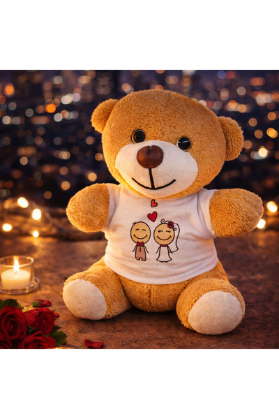 YerliÇöpPoşeti Cute Bride Groom T-Shirt Plush Teddy Bear