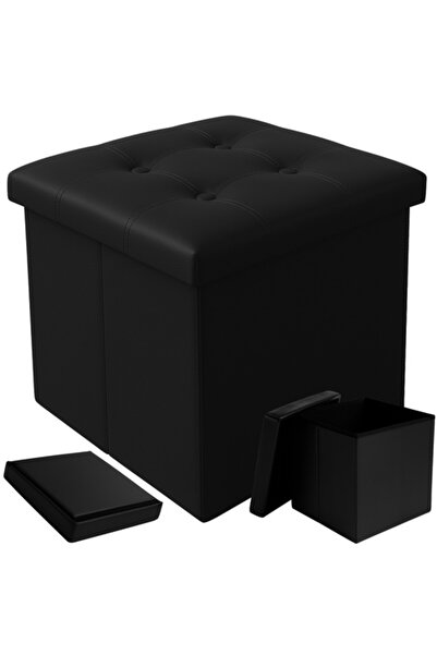 Ruhhy Πτυσσόμενο Σκαμπό Αποθήκευσης, Αδιάβροχο - Δερμάτινο, 39L, 38x38x38 εκ....