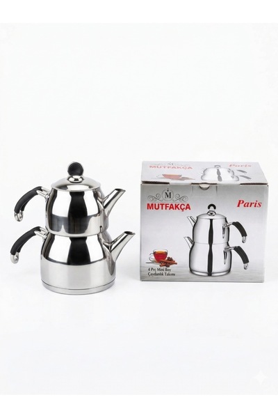 MUTFAKÇA Paris Mini Boy 4 Parça Silikon Kulp Çaydanlık Takımı 0.75-1.20 Litre