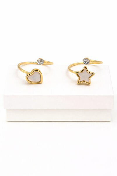 MakeWell 2-Piece Children's Rings with Flower Bow, Butterfly, Daisy, Seashell...
