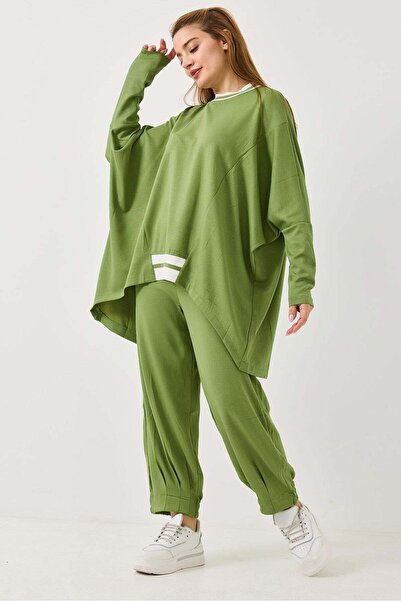 Raneel Kazançlı Alışveriş Women's Elastic Waist Draped Model Oversize Tracksu...