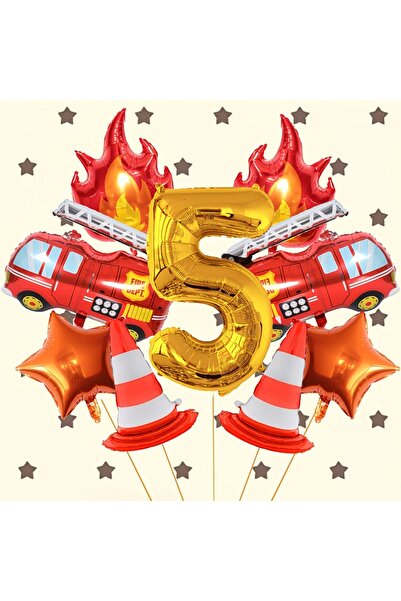 DÜVENCİ TİCARET Σετ πάρτι γενεθλίων με θέμα την πυροσβεστική συνομοσπονδία
