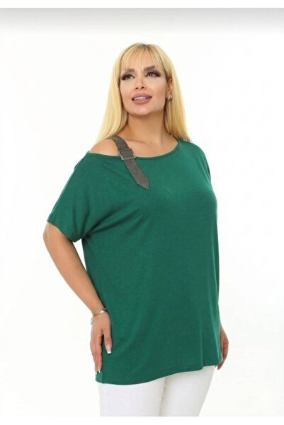 LAVRE Women's Shoulder Stone Detailed Plus Size Matching Soft Textured Comfor...