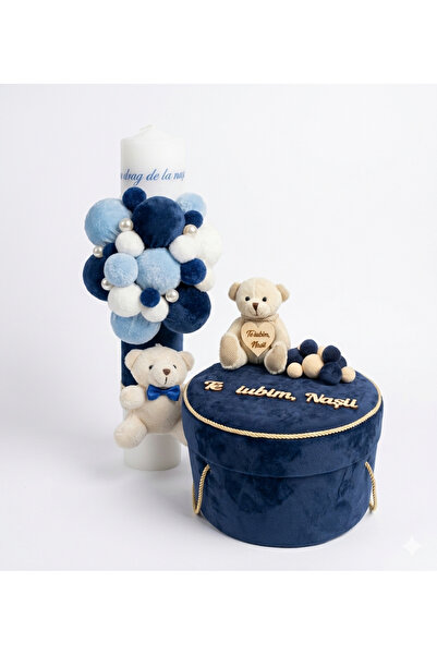 MASSIBEBE Πολυτελές πλήρες σετ: κιτ βάπτισης και κεριά βάπτισης με κουτί και ...