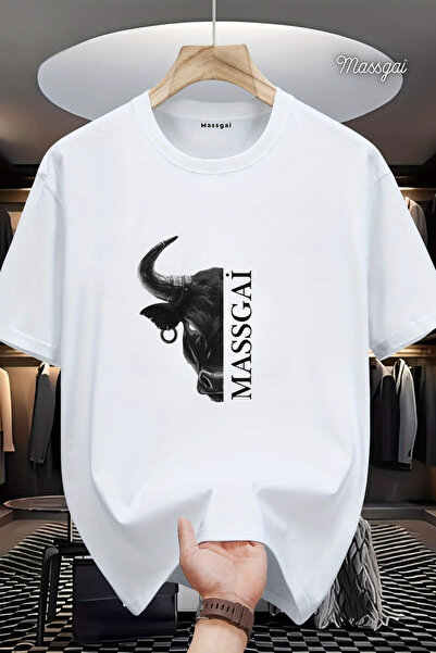 Massgai Μπλουζάκι Unisex με στάμπα Bull Head, Oversize, 100% βαμβάκι