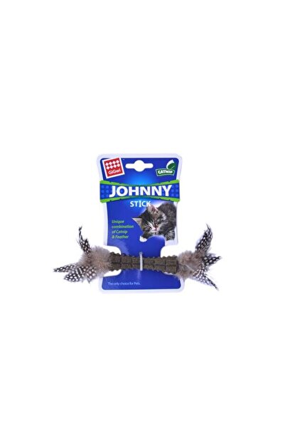 Gigwi Johnny Cat Stick Natural Green Single Fur Toy with Catnip