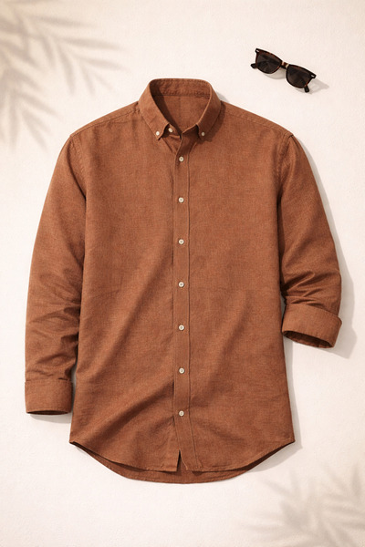 OTAKU Men's Sofia Linen Shirt Summer Breathable Comfortable Fit Collar Button...