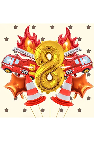 DÜVENCİ TİCARET Σετ πάρτι γενεθλίων με θέμα την πυροσβεστική συνομοσπονδία