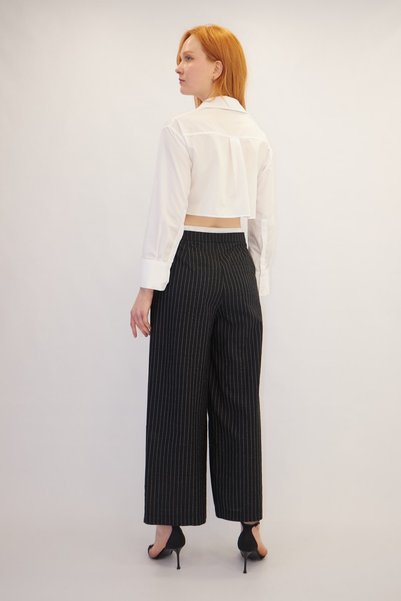 ONNO PRIVE Pocket Detailed Striped Linen Suit Black