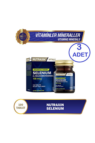Nutraxin Selenium 100 mcg 3X100 Tablet | L-Selenometionin Formu |