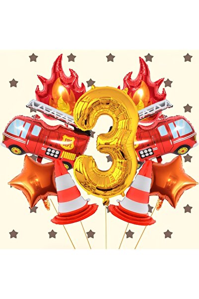 DÜVENCİ TİCARET Σετ πάρτι γενεθλίων με θέμα την πυροσβεστική συνομοσπονδία