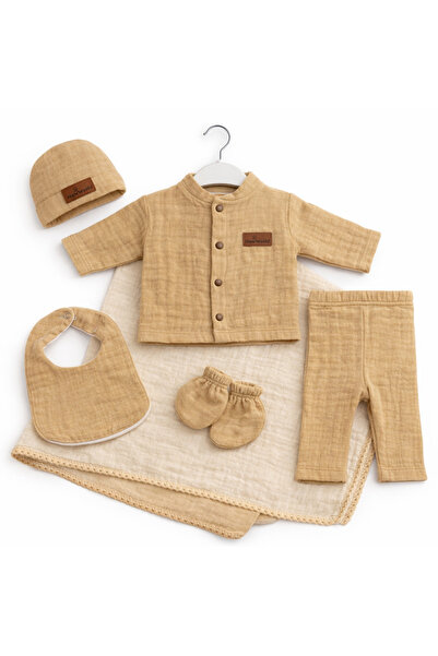 Bebelul Σετ 6 τεμαχίων για νεογέννητα, καφέ μουσλίνα