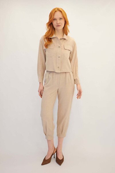 ONNO PRIVE Pocket Detailed Double Suit Beige