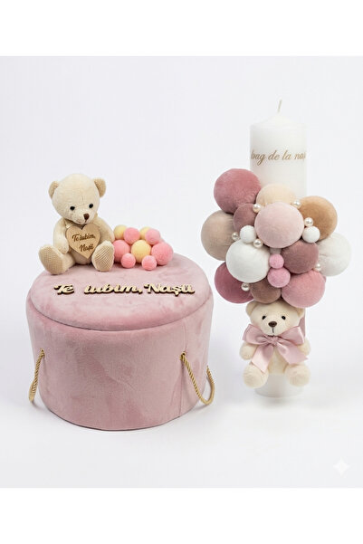 MASSIBEBE Πολυτελές πλήρες σετ: κιτ βάπτισης και κεριά βάπτισης με κουτί και ...