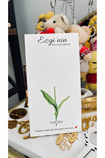 arl etiket tasarım dijital baskı merkezi Kına Hatırası Lotus Toka Kartı 9x17,...