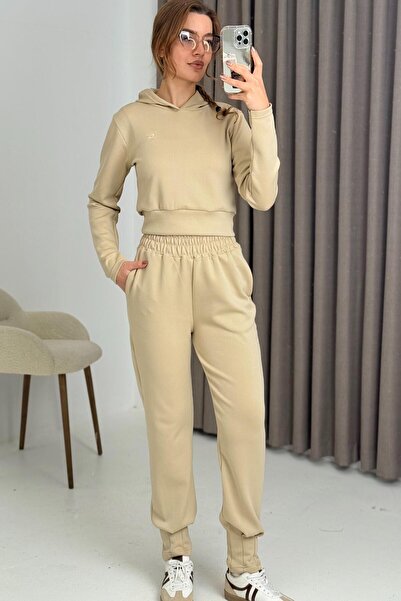 Raneel Kazançlı Alışveriş Women's Modal Scuba High Waist Jogger Tracksuit Set...