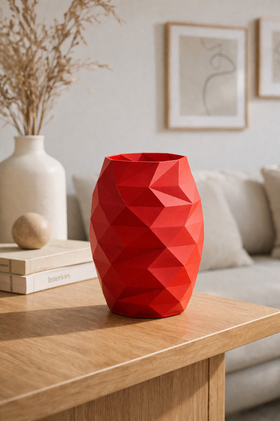 Three Dittle Birds Geometric Decorative Vase – Modern Design 3D Printed Vase
