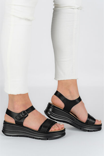 Lady Sandale dama Noir, imitatie de piele, negru