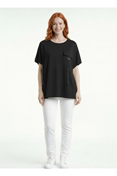 Neden Tekstil Γυναικεία άνετη μαύρη μπλούζα oversize