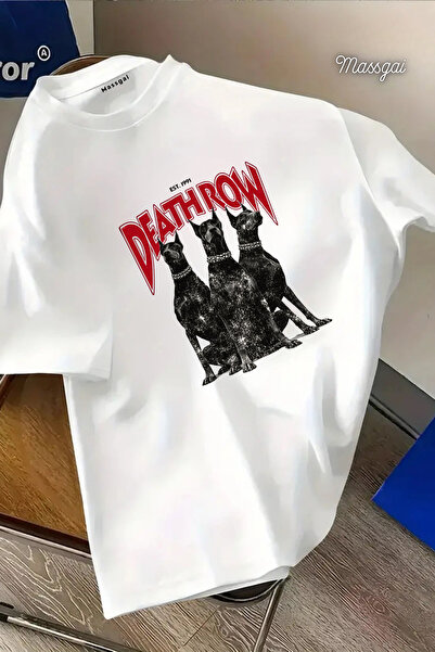 Massgai Unisex Death Row Dobermans Printed Oversize 100% Cotton T-Shirt