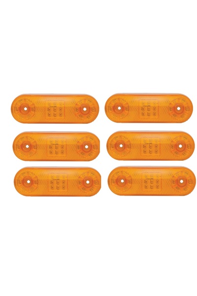 ERK 6x LED φώτα πλευρικής σήμανσης, Κίτρινα 12-24V - Πορτοκαλί