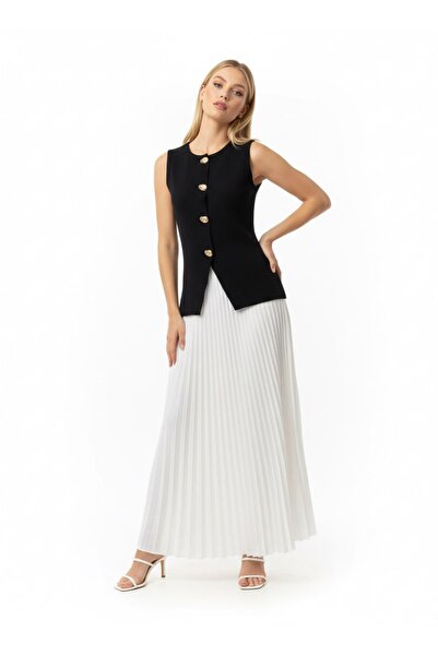 Noi Belis Large Button Detailed Pocketed Knitwear Vest Ss26Yl0004