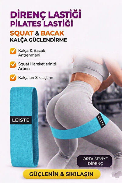 Leiste Pilates Lastiği Squad Bandı Orta Sert Squat Bant Fitness Kalça Egzersi...