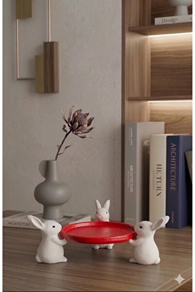 NureStore Cute Rabbit Decorative Mini Plate - Jewelry Stand Organizer