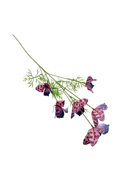 AFO Τεχνητή Γιρλάντα με Πεταλούδες και Πρασινάδα, Μωβ Συκαμόρα, 77 εκ.