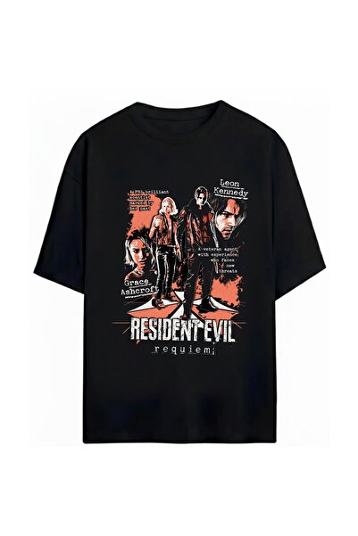 SVART WEAR Tricou Resident Evil unisex supradimensionat, 100% bumbac