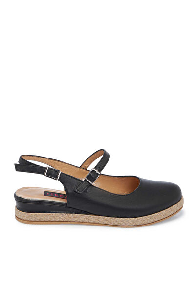 Tergan Black Genuine Leather Women's Ballerinas - K25Y1Ay67907-A23