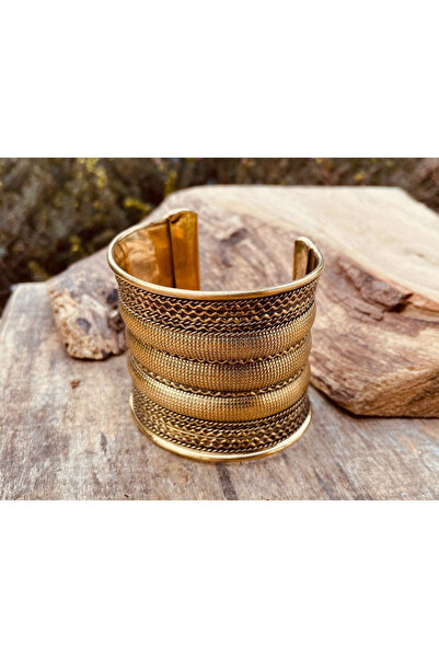 OEM Βραχιόλι-Χειροπέδα  "Χρυσός Νομάδας " – Χρυσός Ορείχαλκος, Μποέμ-Εθνικ Στυλ