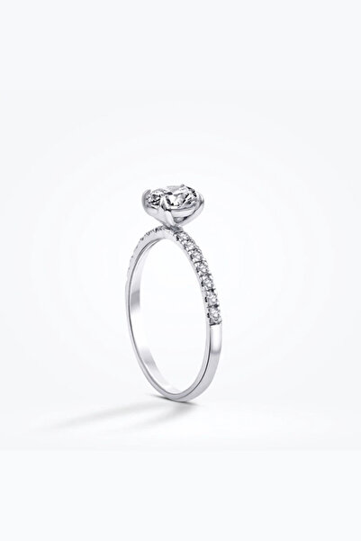 Sahira Jewelry Tek Taş Ayarlanabilir Gümüş Kaplama Kadın Yüzük