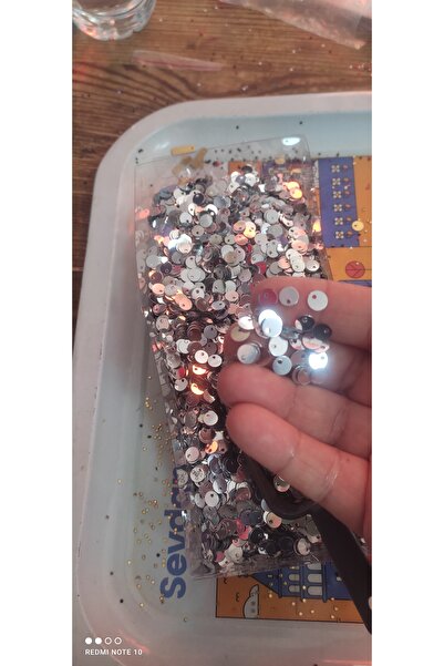Kevser nur tuhafiye Gümüş renk daire pul Oya pulu 20 gram