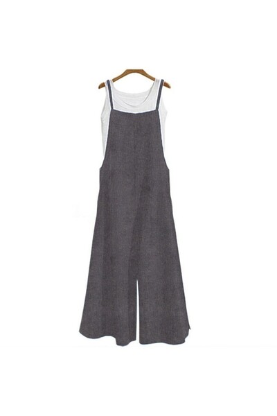 Toridas Γυναικεία Λινή Ολόσωμη Φόρμα με Φαρδιά Μπατζάκια, Καπνιστές Τιράντες,...