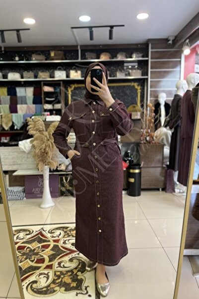 HUMEYRA Front Pocket Waist Belt Detailed Dress