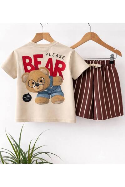 Mywkids طقم شورت للأطفال من BEAR مصنوع من القطن بنسبة 100%