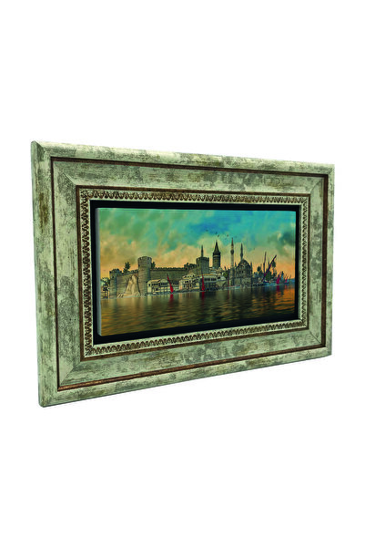 Sadrazam Εκτύπωση Σιλουέτας Κωνσταντινούπολης σε Πίνακα από Φυσική Πέτρα 20X3...