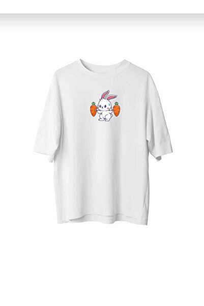 DİVİN Cute Modeli New Season Printed Fabric Oversize Tshirt